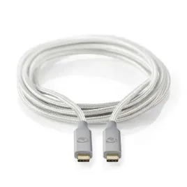nedis-cctb64020al20-kabel-usb-2-m-usb4-gen-2x2-usb-c-srebrny