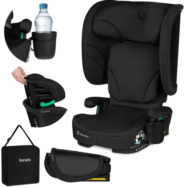 Fotelik samochodowy 100-150 cm składany ISOFIX 15-36kg szeroki Lionelo Orin