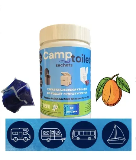 SASZETKI CAMPTOILET DO TOALETY WC TURYSTYCZEJ KAMPER 20 SZT MANGO