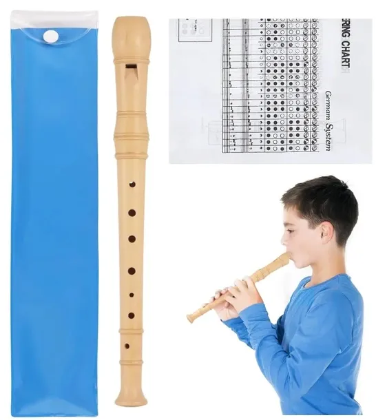 FLET DREWNIANY SZKOLNY PROSTY SOPRANOWY + POKROWIEC + TABELA