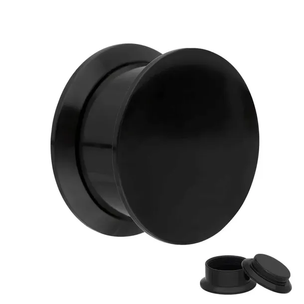Plug Akrylowy Piercing do Ucha Odkręcany Pełny Lekki Czarny 8mm