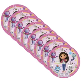 talerzyki-papierowe-dla-dzieci-20-cm-koci-domek-gabi-procos-zestaw-8-szt