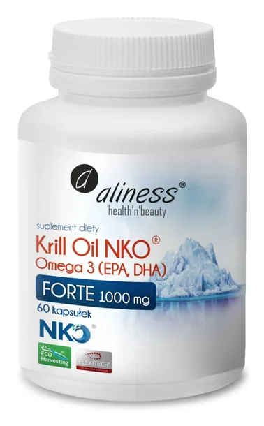 Aliness Krill Oil NKO® Omega 3 1000 mg FORTE z Astaksantyną x 60 caps