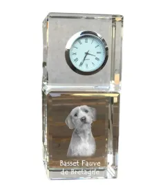 basset-bretonski-basset-fauve-de-bretagne-krysztalowy-zegarek-ze-zdjecie