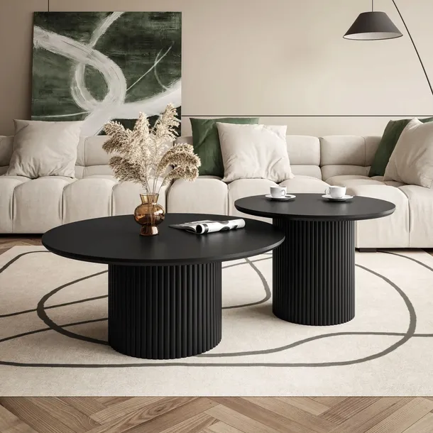 Nowoczesne stoliki NALA w kolorze czarnym – elegancja do salonu