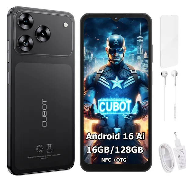 Smartfon CUBOT A50 6,88" 16/128GB DUAL SIM NFC ANDROID 16 + ETUI + FOLIA