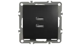 quadra-gniazdo-2x-usb-2-1a-czarne-matowe