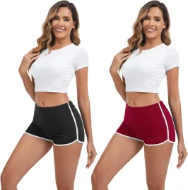 spodenki-damskie-bawelniane-do-jogi-i-biegania-xl-czarno-wino