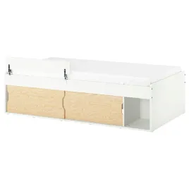 ikea-klippuggla-lozko-90x200-biale-z-pojemnikami-i-barierka