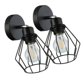 kinkiet-scienny-led-diament-e27-czarny-stal-drewno-ruchomy-2-szt