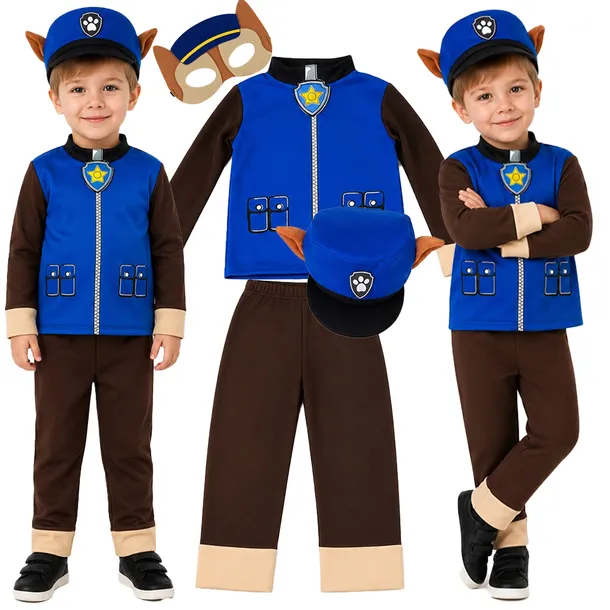 STRÓJ POLICJANTA CHASE CZAPKA PRZEBRANIE STRÓJ KARNAWAŁOWY 98 / 104 +MASKA