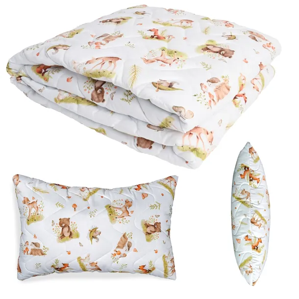 KOMPLET 160x200+70x80 KOŁDRA+PODUSZKA NA LATO DLA DZIECKA PIKOWANY-POLSKI