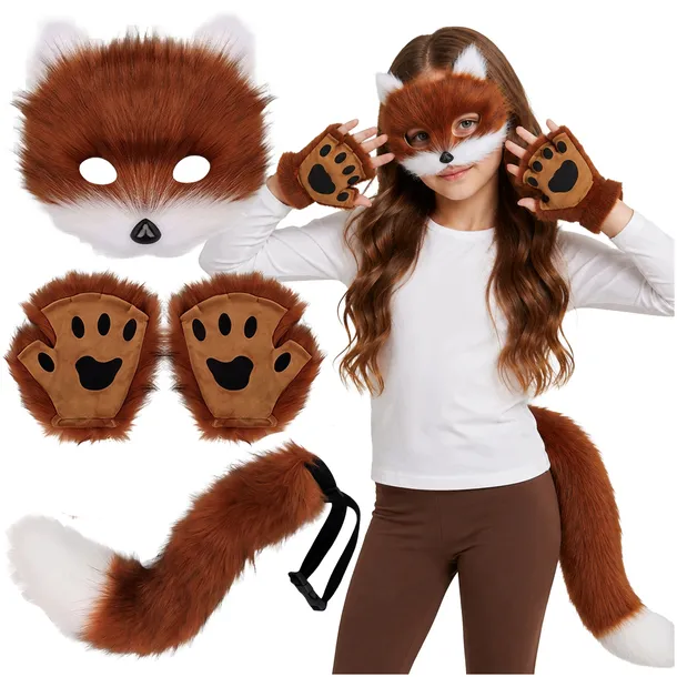 STRÓJ LISA KOTA WILKA FURRY THERIAN OGON MASKA ŁAPKI LIS KOT WIEWIÓRKA