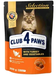 club-4-paws-premium-selection-sucha-karma-dla-kotow-indyk-i-warzywa-300-g