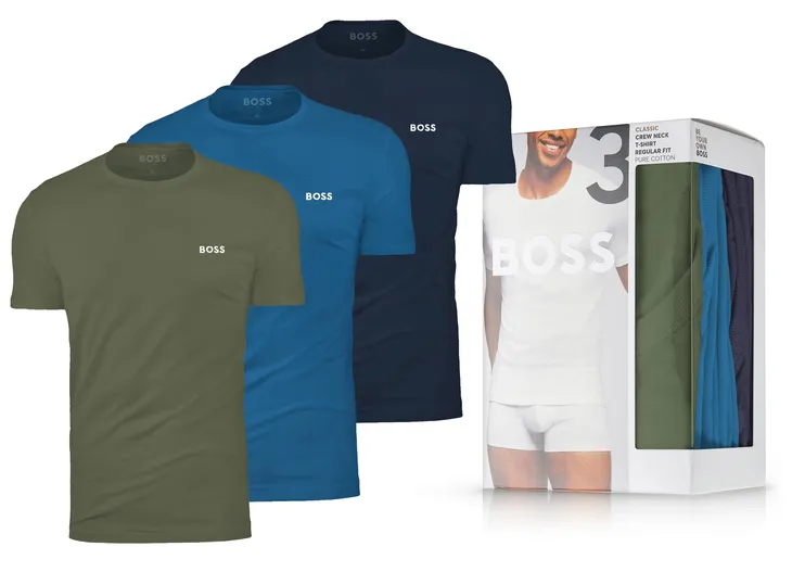 HUGO BOSS KOSZULKA TSHIRT S MĘSKI ORYGINAŁ 3PAK 50532470 ORYGINAŁ