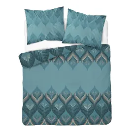posciel-flanelowa-zimowa-ciepla-200x220-6035b-turkusowa-geometria