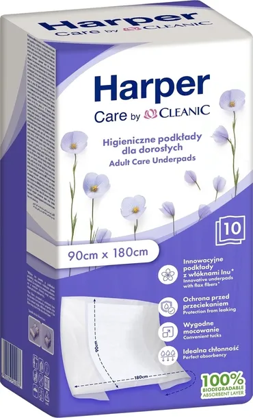 Harper Care by Cleanic - higieniczne podkłady dla dorosłych 90×180 cm 10szt