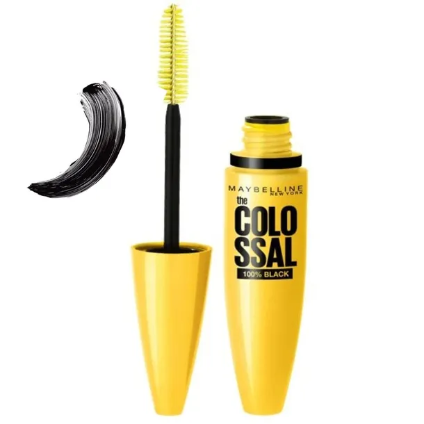 Maybelline Colossal 100% Black Pogrubiający Tusz Do Rzęs Z Kolagenem Czarny