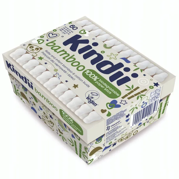 Kindii Bamboo Patyczki dla niemowląt i dzieci, 60 szt