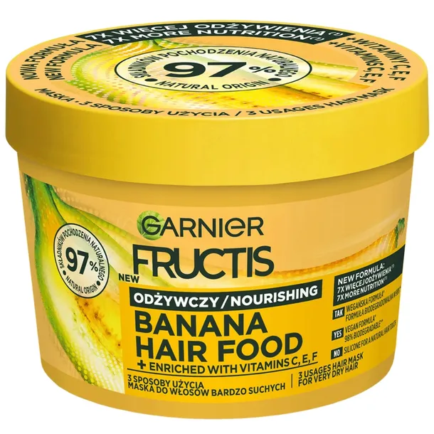 Garnier Fructis Maska Do Włosów Suchych i Zniszczonych Banana Hair 400 ml