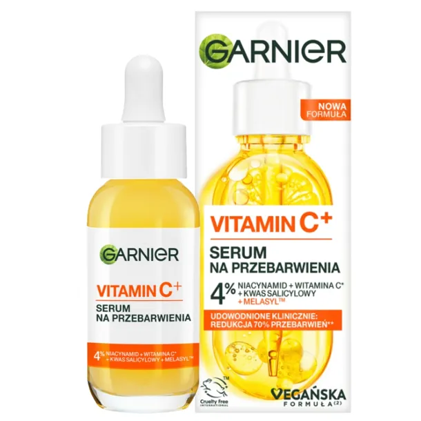 Garnier Vitamin C+ Serum na Przebarwienia do Twarzy 4% Kwas Salicylowy 30ml