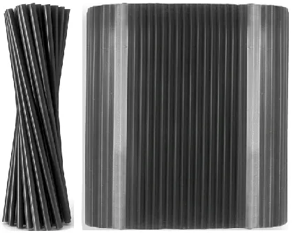 Słomki Plastikowe czarne Rurki wielorazowe 100 sztuk 24 cm Długie