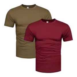 2-pak-zestaw-premium-meski-t-shirt-koszulka-bordowy-khaki-m