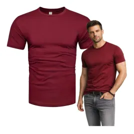 koszulka-meska-t-shirt-meski-premium-bawelniany-bez-nadruku-bordowy-l