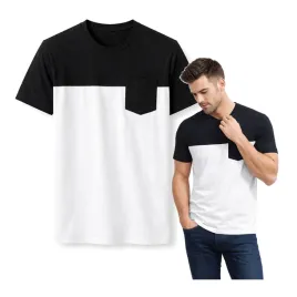 koszulka-meska-bawelniana-bez-nadrukow-bialo-czarna-z-kieszonka-xl