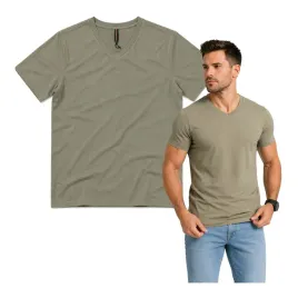 t-shirt-meski-gladki-zielony-oliwkowy-v-neck-dekolt-w-szpic-l
