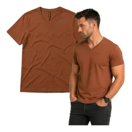 t-shirt-meski-gladki-brazowy-v-neck-dekolt-w-szpic-xxl