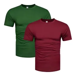 2-pak-zestaw-premium-meski-t-shirt-koszulka-bordowy-zielony-s