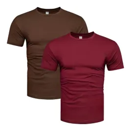 2-pak-zestaw-premium-meski-t-shirt-koszulka-bordowy-brazowy-s
