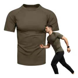 koszulka-termoaktywna-meska-krotki-rekaw-khaki-t-shirt-sportowy-m-2szt
