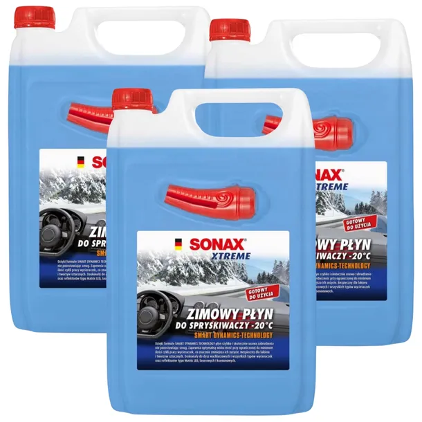 Zimowy płyn do spryskiwaczy SONAX Xtreme 4l z lejkiem do -20°C x3