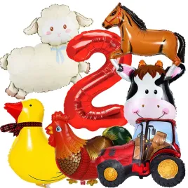 dekoracje-balony-zestaw-balonow-na-2-urodziny-farma-traktor-owieczka-7-szt