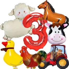 dekoracje-balony-zestaw-balonow-na-3-urodziny-farma-traktor-owieczka-7-szt