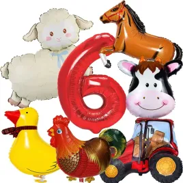 dekoracje-balony-zestaw-balonow-na-6-urodziny-farma-traktor-owieczka-7-szt