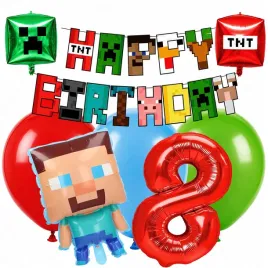 balony-dekoracje-scianka-zestaw-balonow-na-8-urodziny-game-tnt-pixel