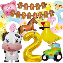 dekoracje-balony-zestaw-balonow-na-2-urodziny-farma-wies-kaczka-kon-19-szt