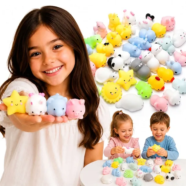 ANTYSTRESOWE MINI ZWIERZAKI MOCHI - SQUISHY GNIOTKI 20 SZTUK
