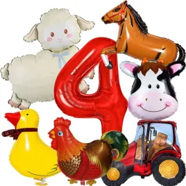 dekoracje-balony-zestaw-balonow-na-4-urodziny-farma-traktor-owieczka-7-szt