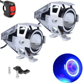 halogeny-motocyklowe-led-u7-cree-komplet-2szt-srebrne-niebieski-ring-3000lm