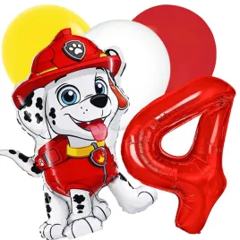 balony-urodzinowe-4-urodziny-marshall-psi-patrol-paw-patrol-5-szt