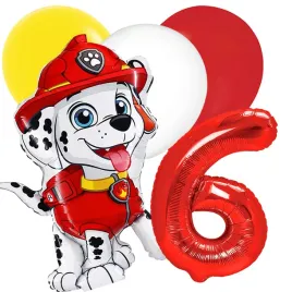 balony-urodzinowe-6-urodziny-marshall-psi-patrol-paw-patrol-5-szt