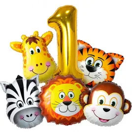 balony-zestaw-balonow-na-roczek-1-urodziny-zoo-safari-zwierzatka-6-szt