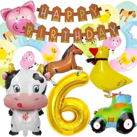 dekoracje-balony-zestaw-balonow-na-6-urodziny-farma-wies-kaczka-kon-19-szt