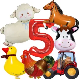 dekoracje-balony-zestaw-balonow-na-5-urodziny-farma-traktor-owieczka-7-szt