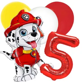 balony-urodzinowe-5-urodziny-marshall-psi-patrol-paw-patrol-5-szt