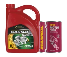 olej-qualitium-protec-10w40-5l-plukanka-mannol-motor-flush-300ml